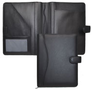 black bonded leather calendar covers with tab closures