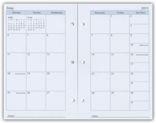 2015 5x8 monthly calendar refill pages