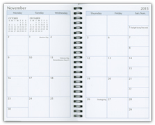 5x8 wirebound monthly calendar refill pages