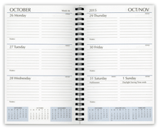 2015 5x8 wiro weekly calendar refill