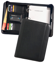 Leather Binder with Zipper
