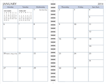 Monthly 2014 Planning Diary